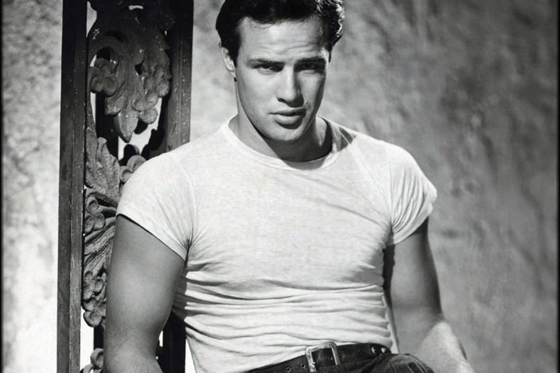 Marlon Brando wearing a loopwheel t-shirt in A Streetcar Named Desire