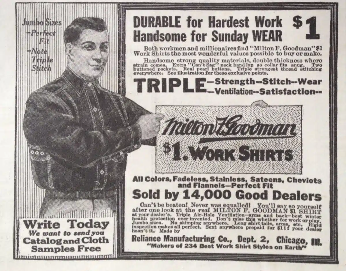 Milton Goodman workshirt advertisement