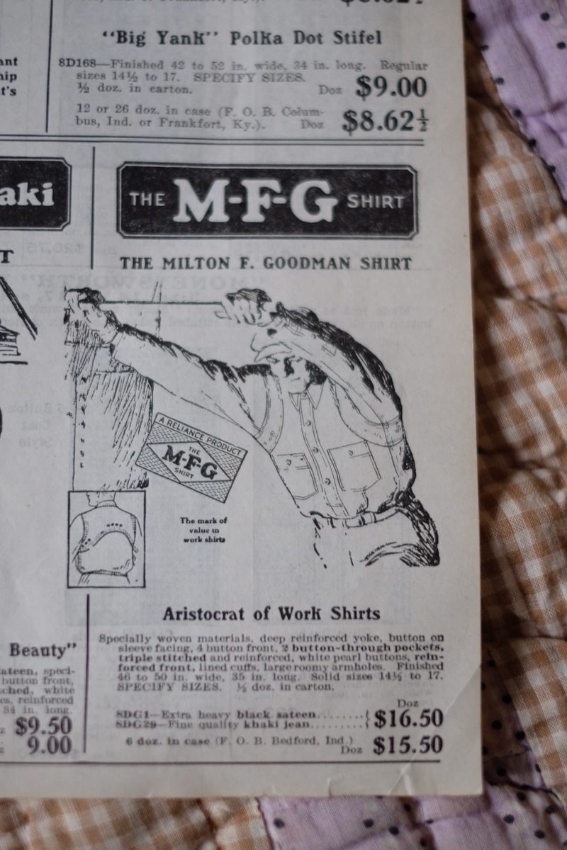 The Milton F Goodman scalloped back workshirt