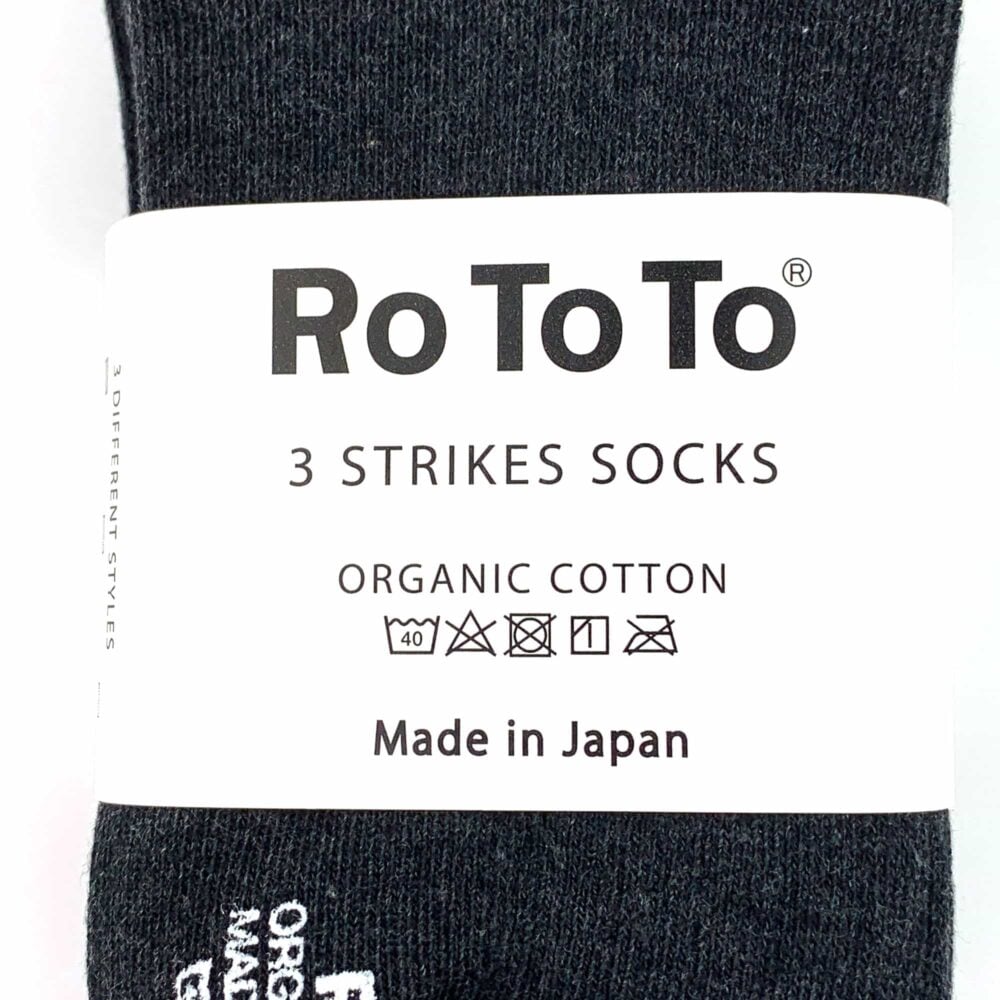 RoToTo 3 Strikes Socks - Charcoal