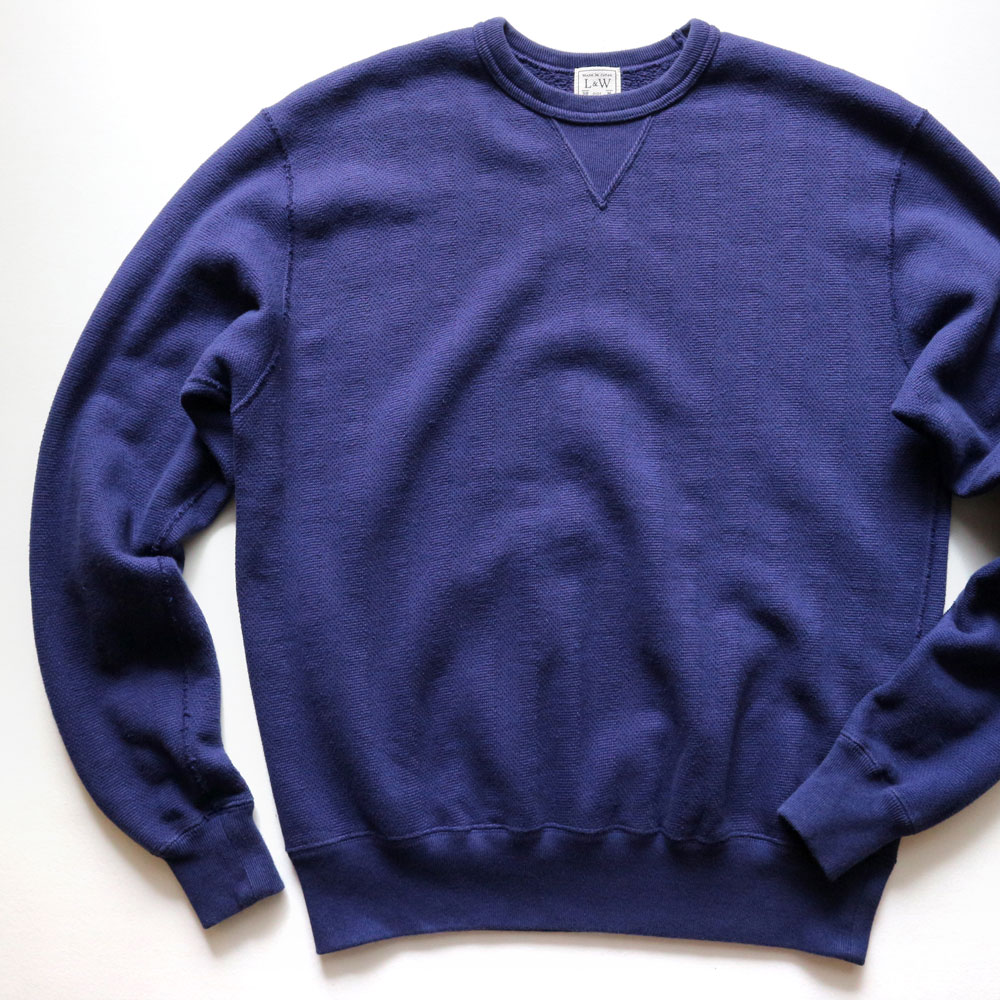 Loop & Weft Vintage Jacquard Knit Crewneck Sweatshirt (Navy)