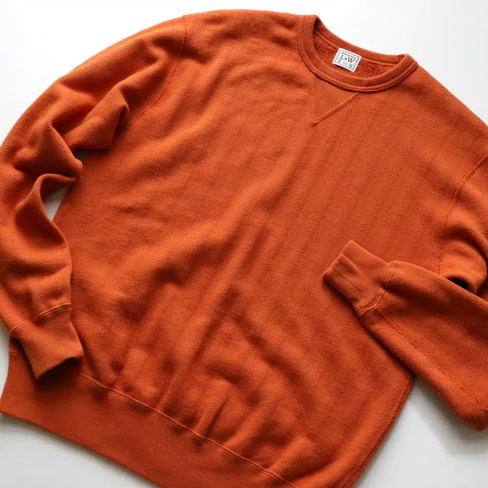 Loop & Weft Vintage Jacquard Knit Crewneck Sweatshirt - Rust Orange