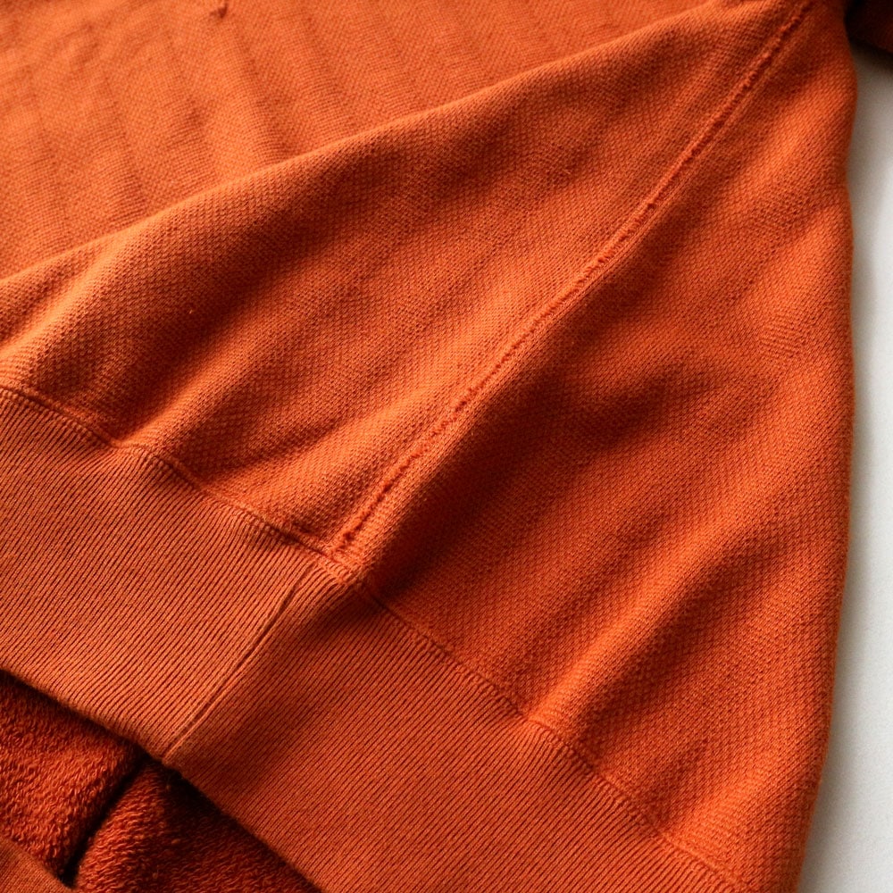 Loop & Weft Vintage Jacquard Knit Crewneck Sweatshirt - Rust Orange