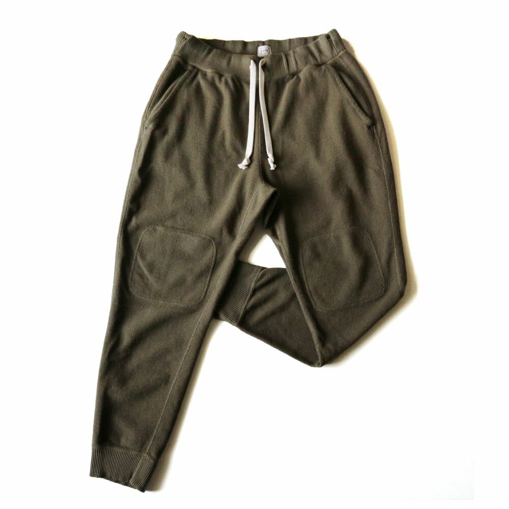 Loop & Weft Latch Pile Military Sweatpants - Army Olive