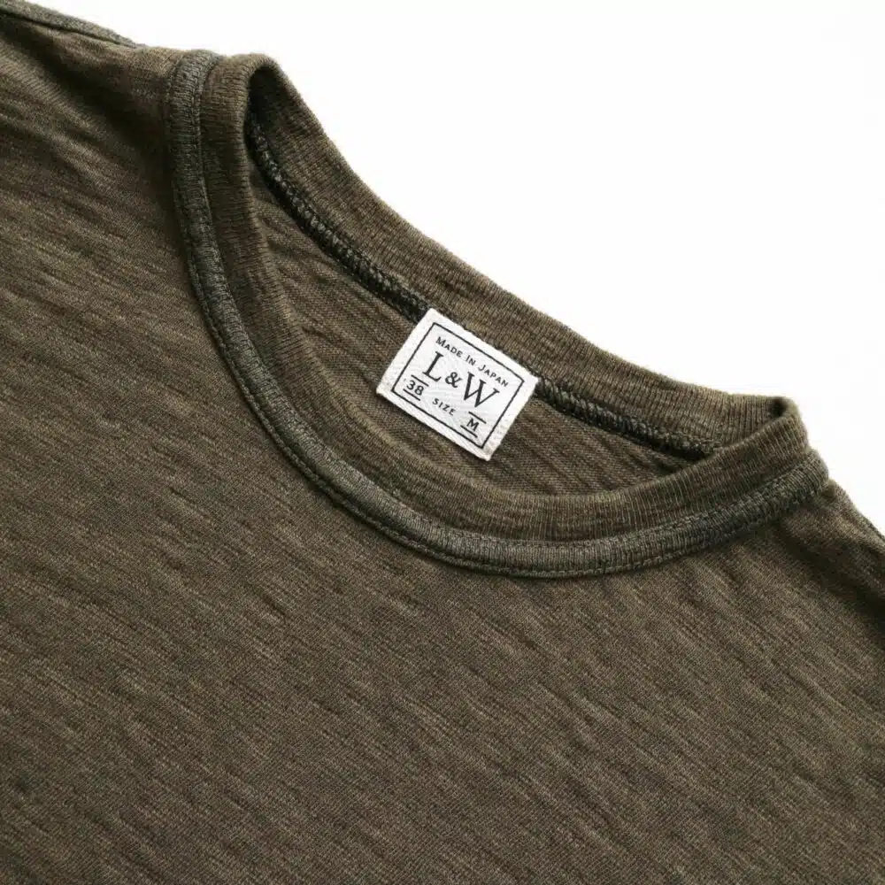 Loop & Weft Seam Ribbed Taping S/S Crewneck - Army Olive