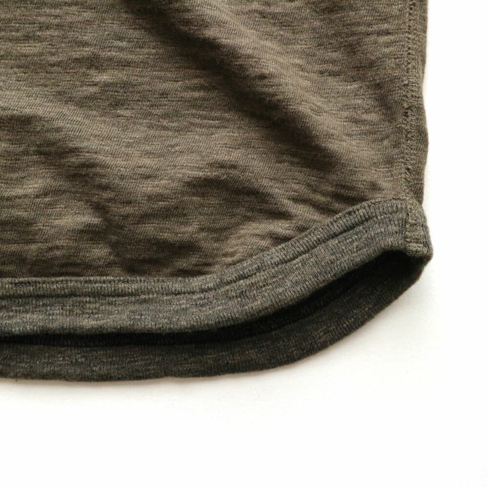 Loop & Weft Seam Ribbed Taping S/S Crewneck - Army Olive