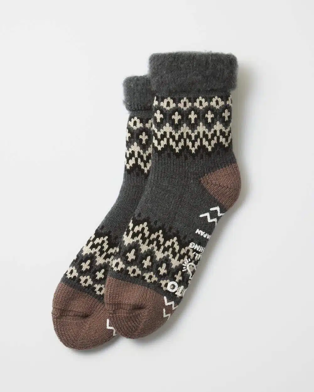 RoToTo Comfy Room Socks "Nordic" - Charcoal