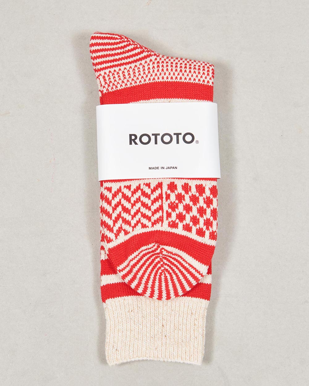 RoToTo Multi Jacquard Crew Socks