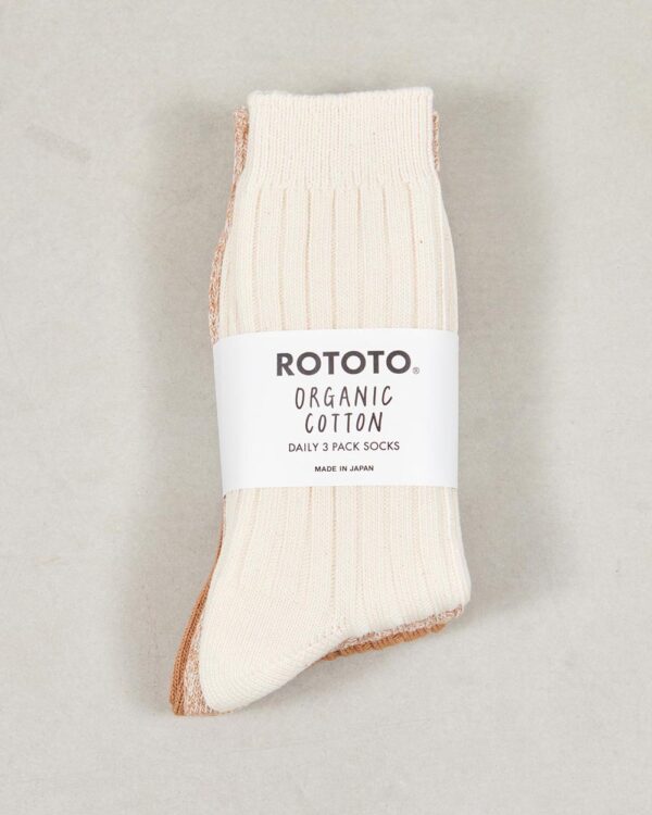 RoToTo Organic Daily 3 Pack Crew Socks