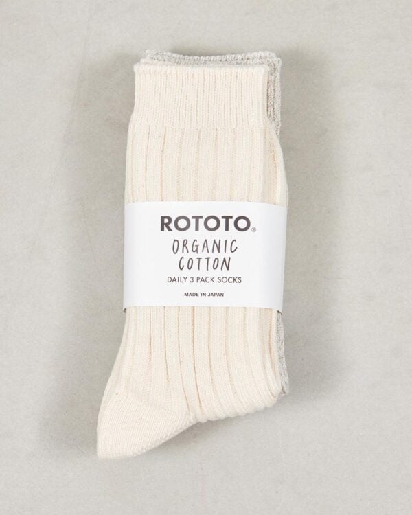 RoToTo Organic Daily 3 Pack Crew Socks