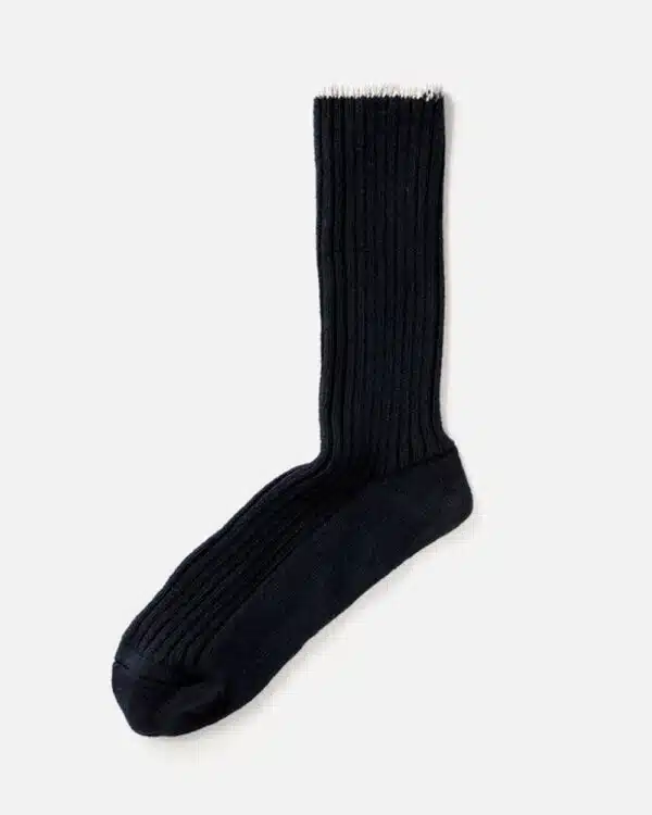 RoToTo Recycle Ribbed Crew Socks - Navy