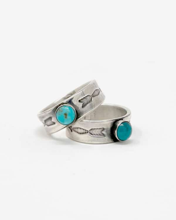 Red Rabbit Trading Co. Double Arrow Ring with Turquoise