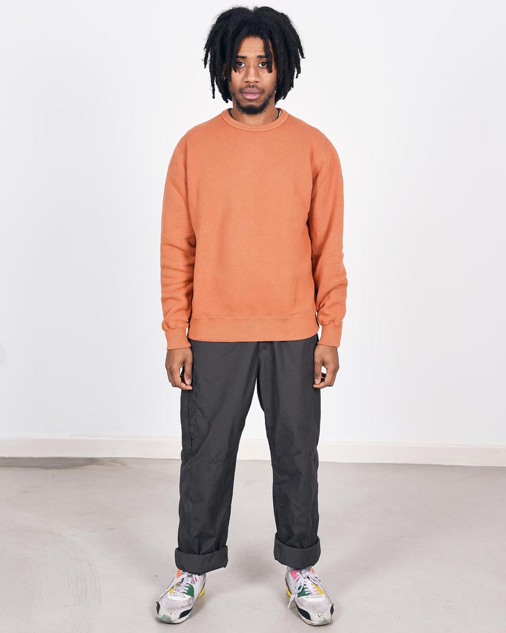 Loop & Weft Tompkins Knit Crewneck Sweatshirt - Orange Brown