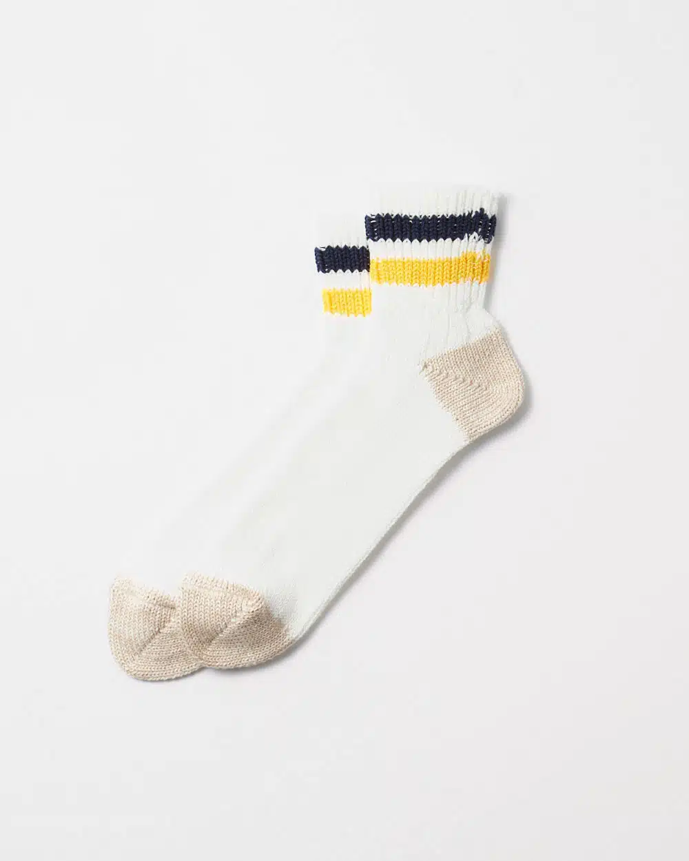 RoToTo OS Ribbed Ankle Socks - Navy/Yellow