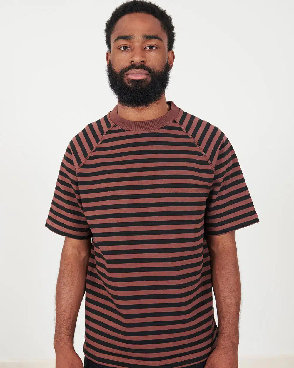 Jackman Dotsume Border Tee - Brown Umber/Black — Those That Know