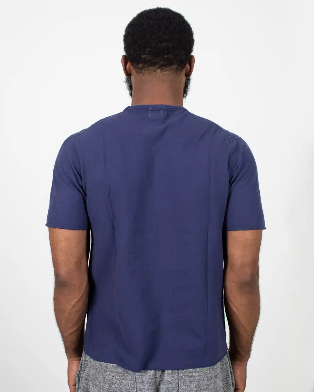 Loop & Weft Dual Layered Knit Raw Edge Crewneck - French Navy Blue