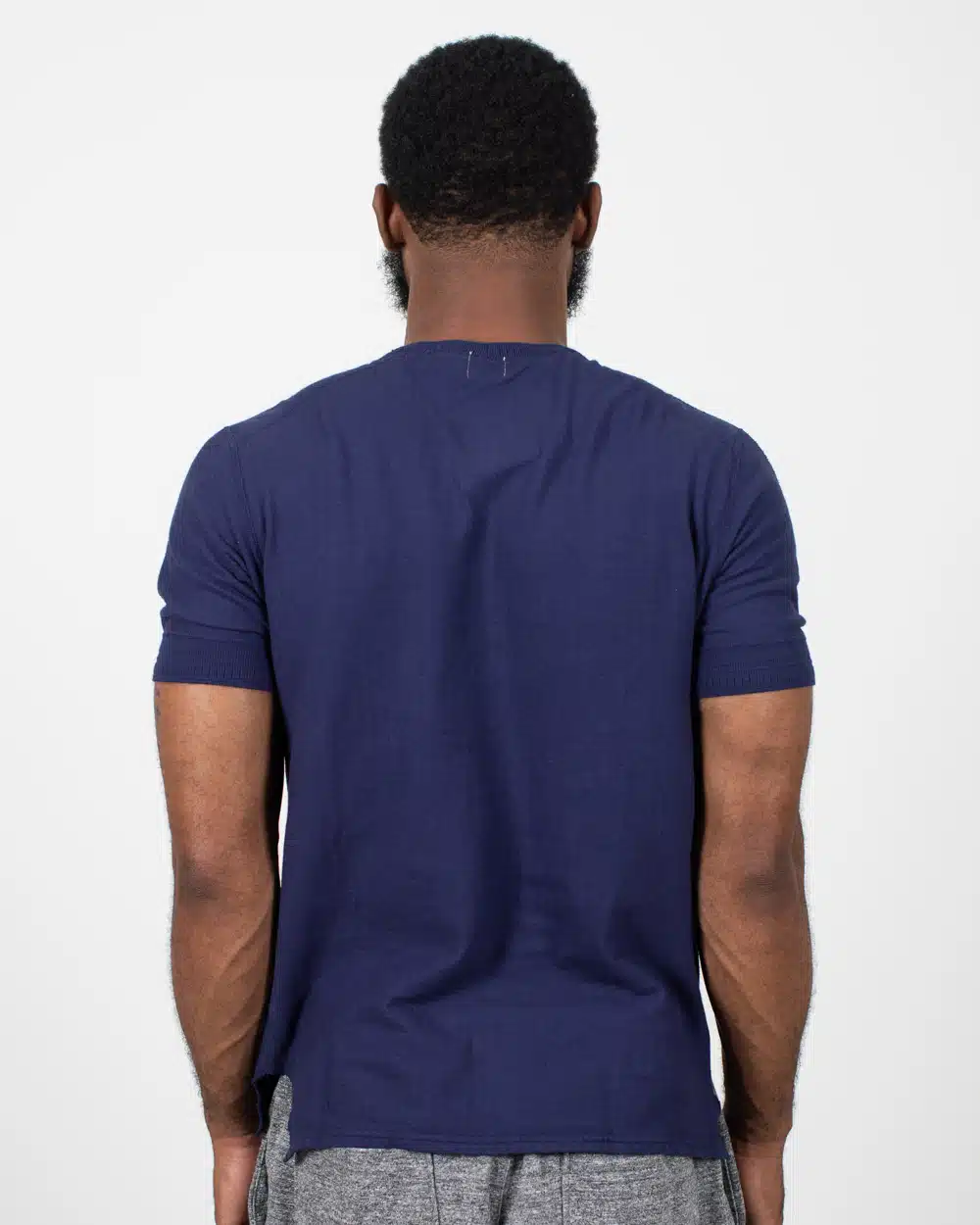 Loop & Weft Ribbed Military Crewneck - French Navy Blue