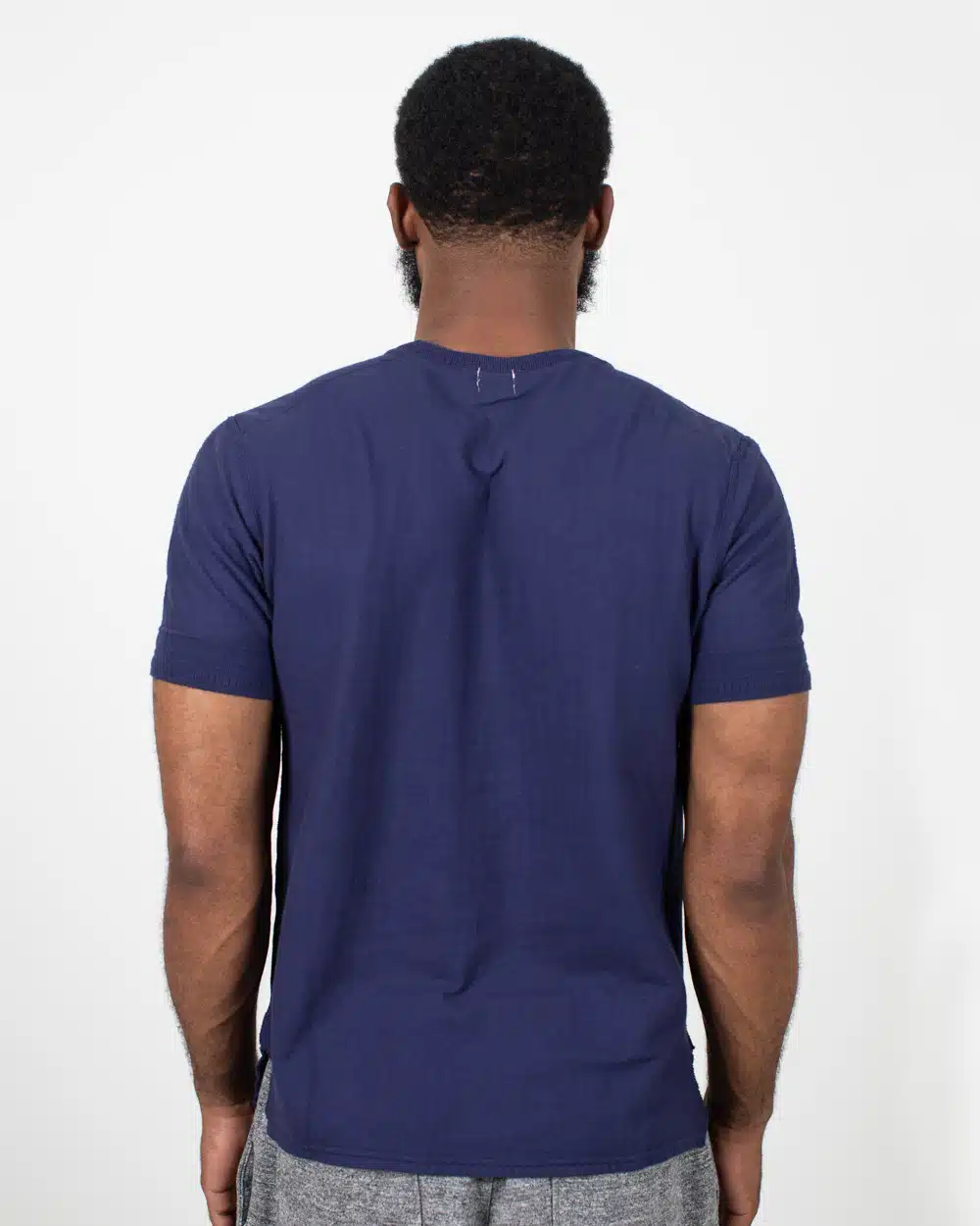 Loop & Weft Ribbed Military Henley - French Navy Blue