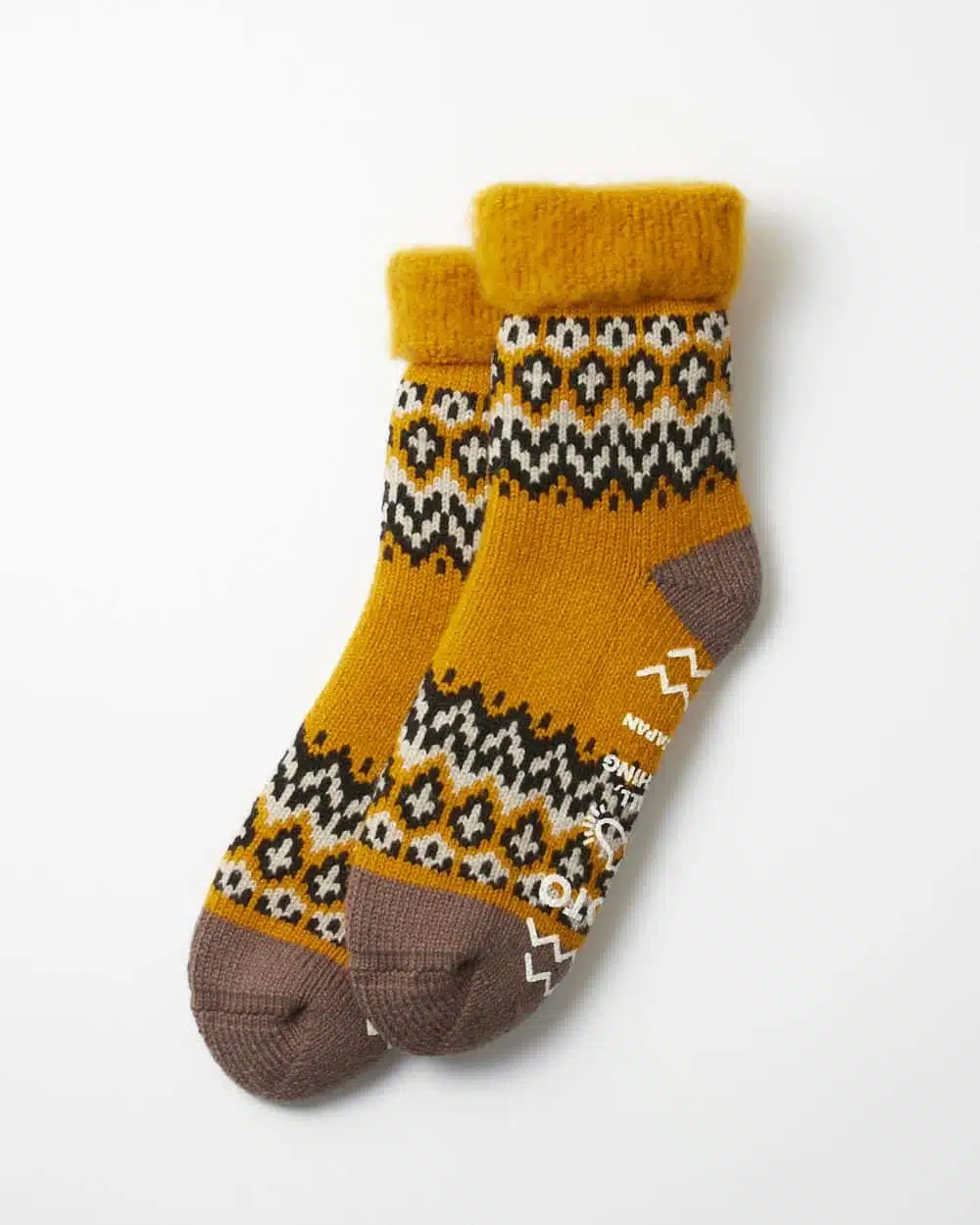RoToTo Comfy Room Socks "Nordic" - Yellow