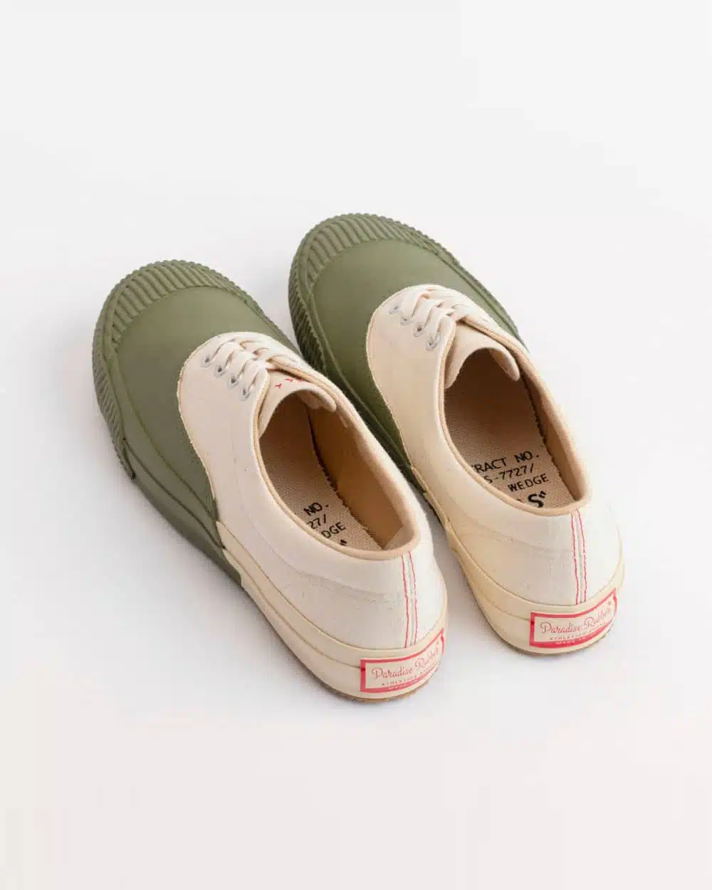 PRAS Shellcap Deck Sneakers Hand Painted - Olive/Off White