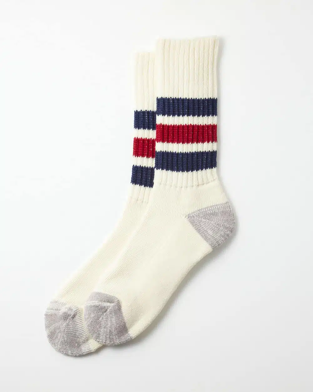 RoToTo Ribbed Oldschool Socks - Navy/Dark Red