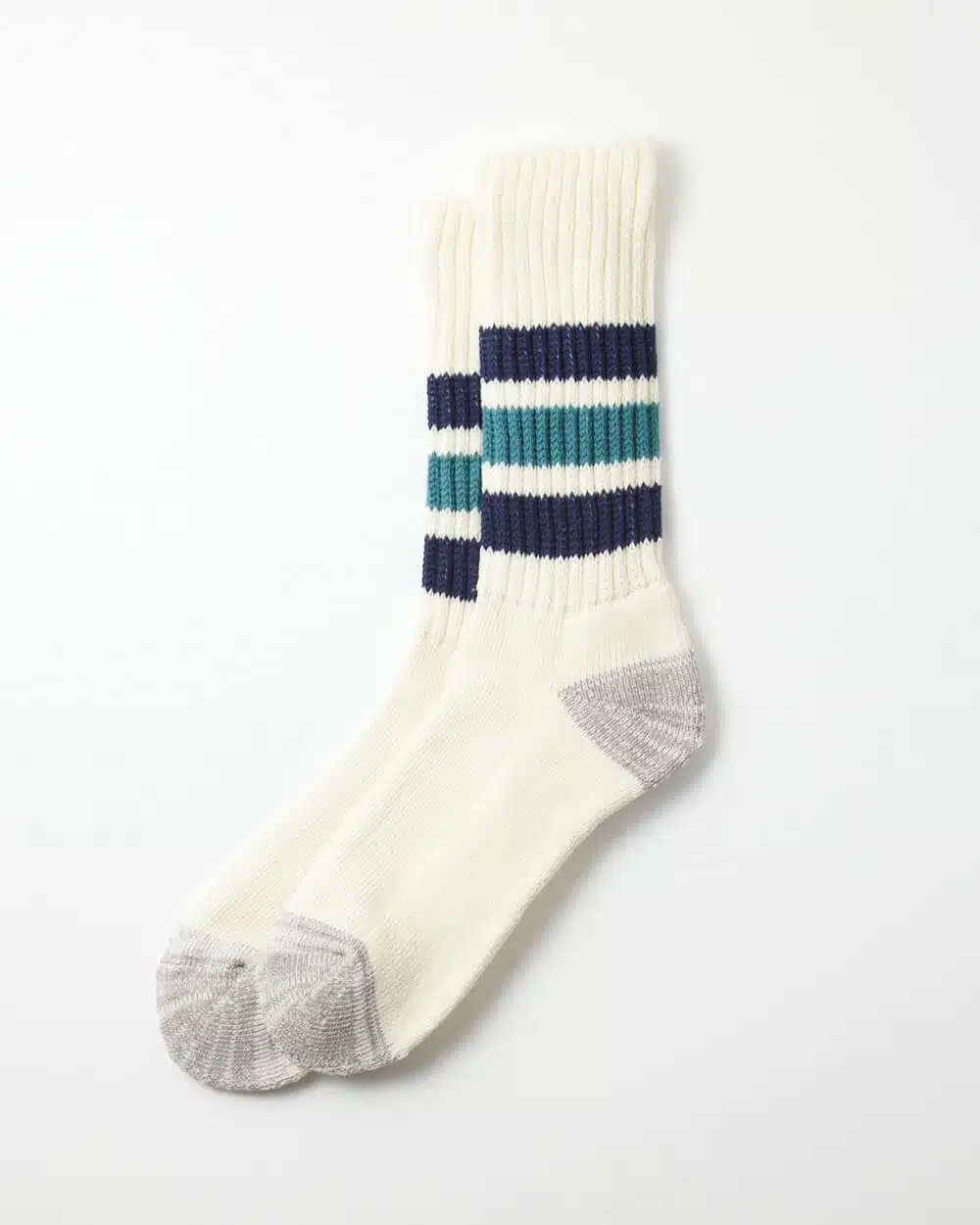 RoToTo Ribbed Oldschool Socks - Navy/Green
