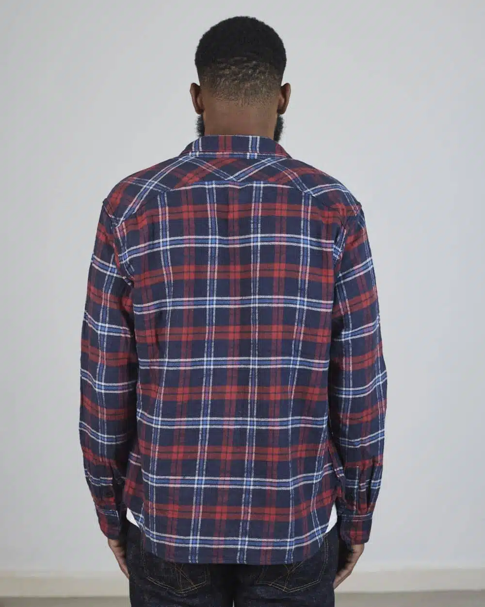 The Strike Gold SG2202 Brushed Check Work Shirt - Navy