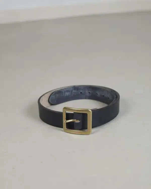 The Strike Gold Italian Leather Belt - Black