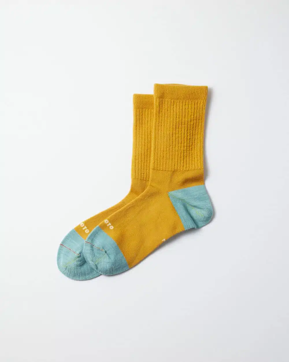 RoToTo Hybrid Crew Merino Socks - Yellow/Light Blue