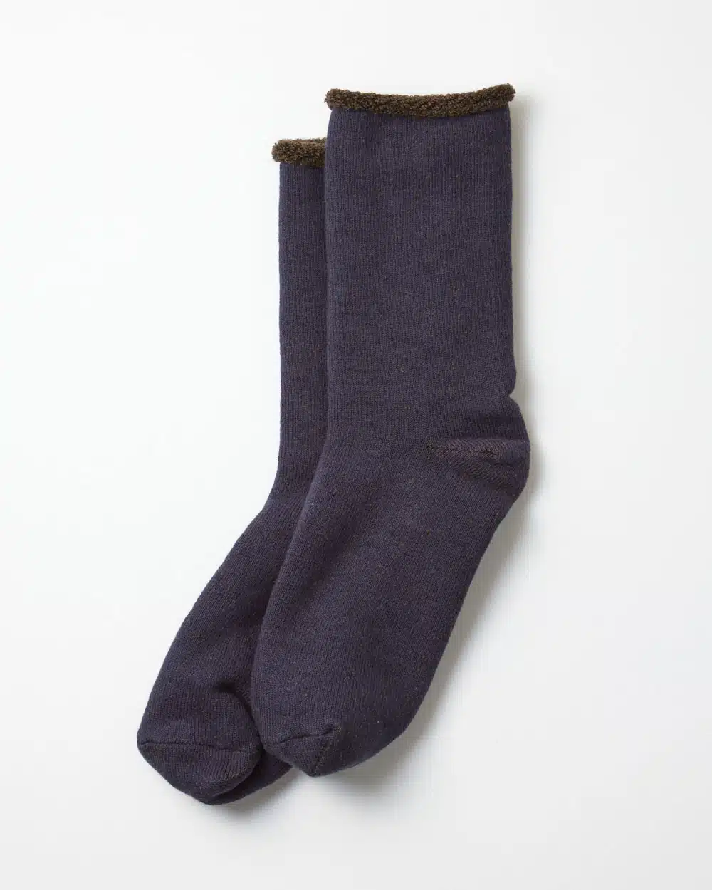Double Face Cozy Sleeping Socks "Extra Fine Merino" - Navy/Brown
