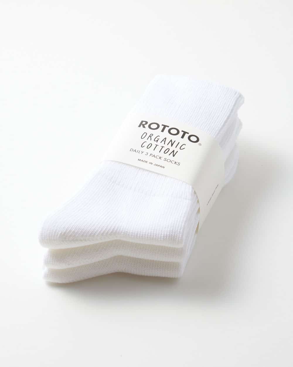 RoToTo Organic Daily 3 Pack Ankle Socks in Grey & Ecru