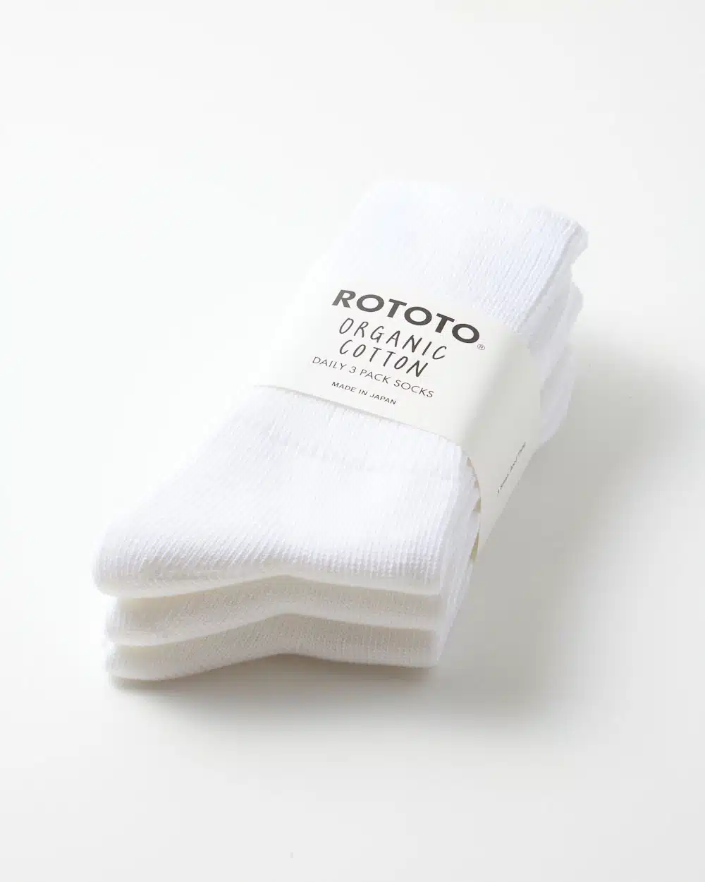 RoToTo Organic Daily 3 Pack Socks - White