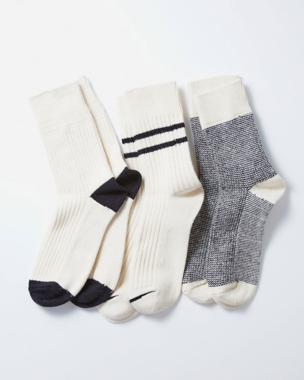 RoToTo Wool Daily 3 Pack Socks Off White Black Those That Know