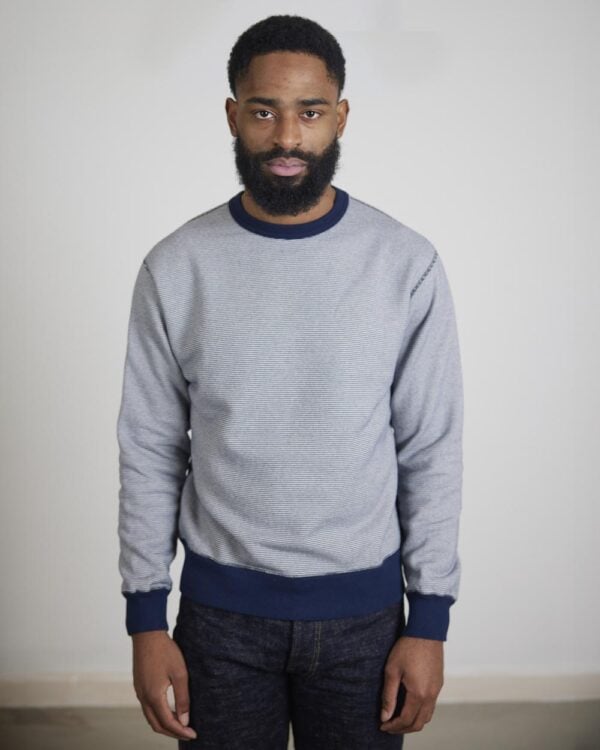 Loop & Weft SZ Pinborder Knit Sweatshirt - Navy