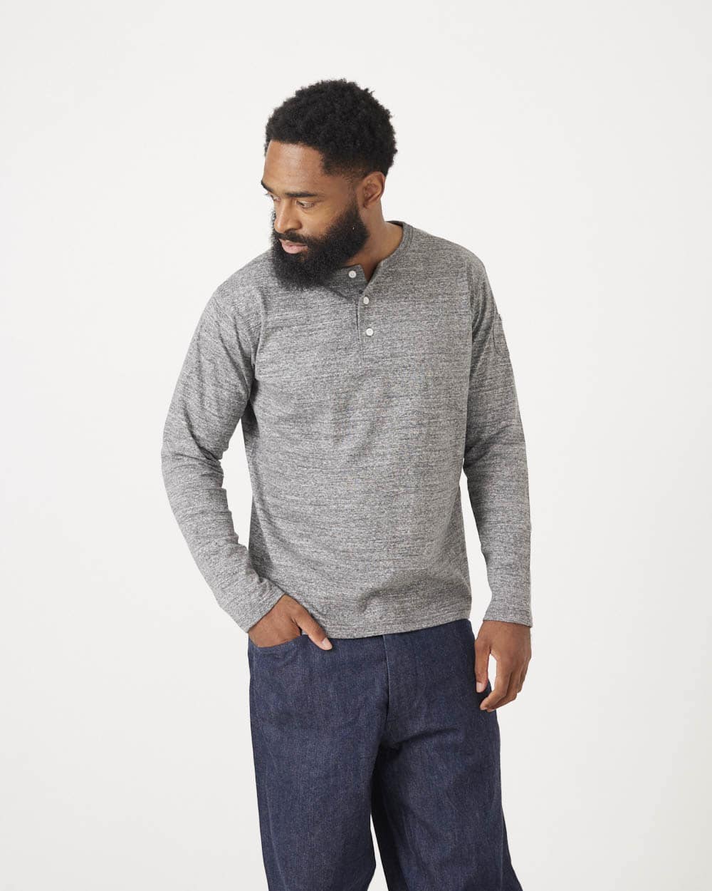 Custom Loopwheel Long Sleeve Henley Tee