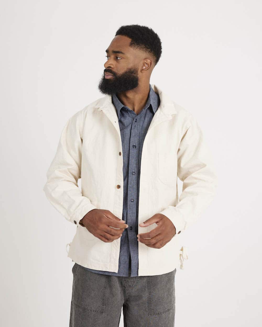 SEUVAS — 8oz Canvas Wing Collar Shirt Jacket
